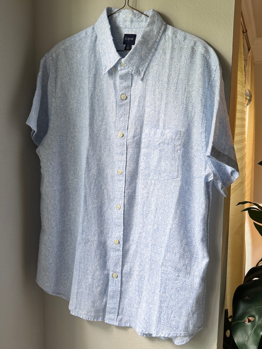 J. Crew Classic Short-Sleeve Button-Up Shirt - Light Blue